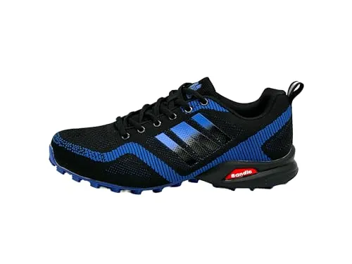 Ablovo® Damen Herren Sportschuhe Sneaker Turnschuhe Laufschuhe Freizeit Schuhe 36-46 (Schwarz-Blau, EU Schuhgrößensystem, Erwachsene, Herren, Numerisch, M, 45)