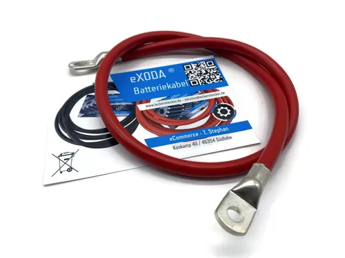 Exoda 35 mm² flexible Batteriekabel 75cm M10 M8 Rot 314A für Auto Boot Motorrad