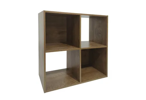 Standregal Thekla 60x60 Eiche - HTI-Living - Quadratisches Standregal mit 4 Regalfächern, ideal für platzsparende Aufbewahrung. Robust aus MDF/Spanplatte in Eiche-Optik, perfekt für Erwachsene.