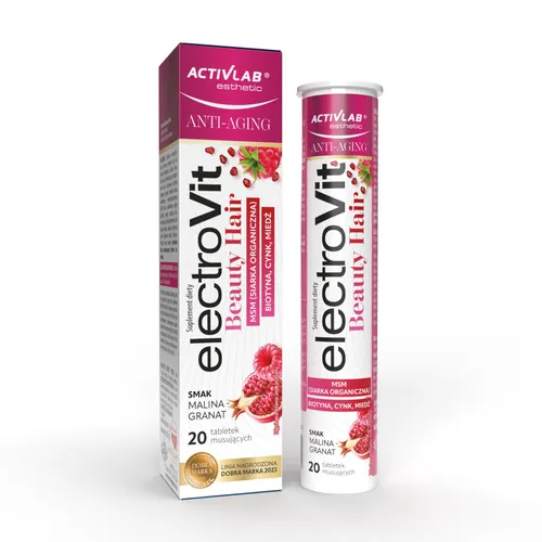 Activlab ElectroVit Beauty Hair 20 Brausetabletten, Himbeere-Granatapfel, MSM, Biotin, Zink, Vitamin C