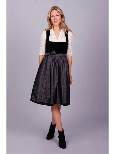 Edelnice Midi Dirndl Evi Samt Schwarz in schwarz von Edelnice Trachtenmode