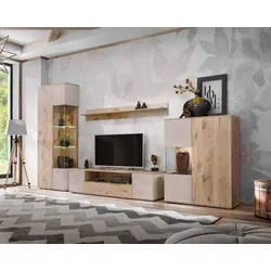 ASM-Moebel Wohnwand CATALINA mit LED und Push-Click von VENETI