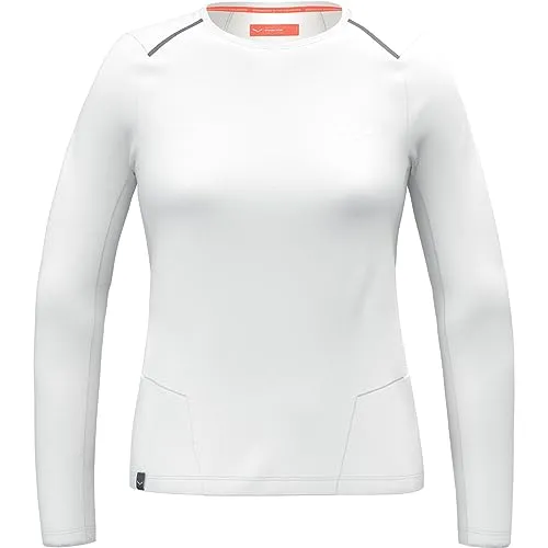 Salewa Damen Pedroc Dry W. Longsleeve Tee - Weiß, L EU - Longsleeves Funktion, feuchtigkeitsregulierend und atmungsaktiv für optimalen Komfort bei Outdoor-Aktivitäten