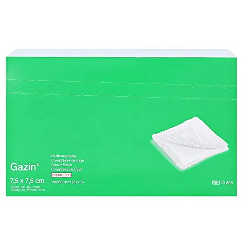 Gazin Mullkomp.7,5x7,5 cm Steril 12fach