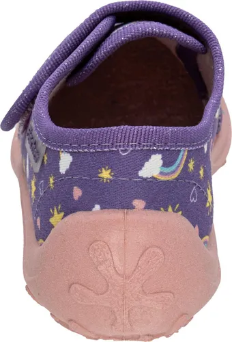 Hausschuh Kaltfutter 652333 - Fischer Einhorn - Süßer lila Hausschuh mit Einhornkopf, ideal für Kinder und gemütliche Stunden zuhause. Hergestellt aus weichem Textil und Frottee, sorgt er für hohen Tragekomfort.