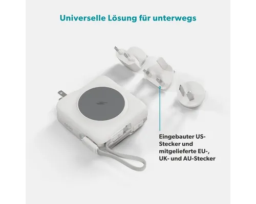 Epico UltraPack 3-in-1 10.000 mAh Mag+ Powerbank - Kompakte 3-in-1 Powerbank mit 10.000 mAh: kabelloses Laden, Netzadapter und mehrere Ausgänge für flexibles Aufladen unterwegs.
