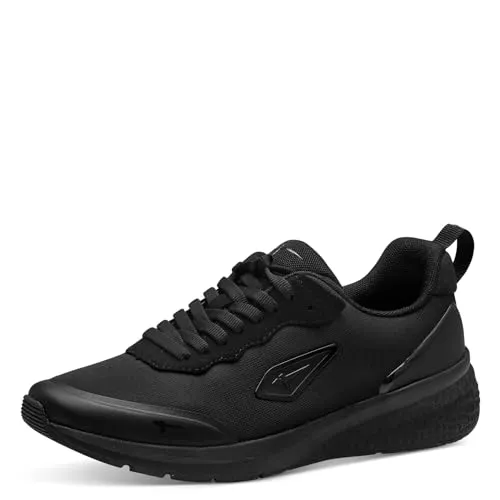 Tamaris Damen Sneaker Low Vegan - Schwarz, 38 EU - Damen-Sneaker mit herausnehmbarem Fußbett und Schnürverschluss für individuelle Weitenregulierung, aus hochwertigem Textil- und Synthetik-Mix.