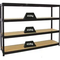 PROREGAL Schwerlastregal Dino 180x240x60 cm - 450kg Traglast - Lagerregal mit hoher Traglast von 450 kg pro Ebene, ideal für Werkstätten und Garagen. Schneller und einfacher Aufbau in nur 15-20 Minuten!