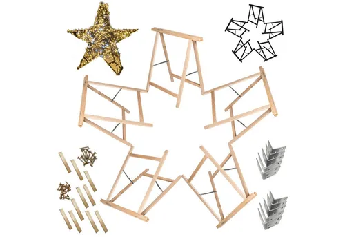 Sägebock Holzbock Klappbock - Stabiler DIY Weihnachtsstern SET, platzsparend und ideal für kreative Projekte