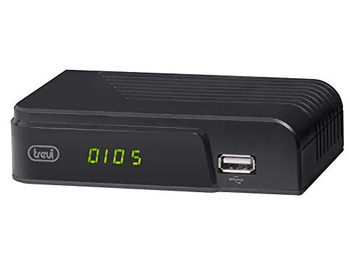 Trevi HE 3365 T2 Digitaler terrestrischer HD DVB-T2 HEVC Decoder mit Codec H.265 10 Bit, HDMI, USB, Scart, Fernbedienung