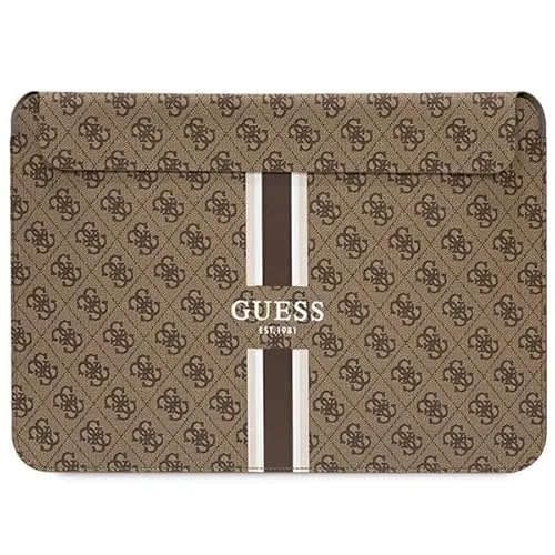 GUESS Sleeve Laptop Cover 16 Zoll GUCS16P4RPSW - Notebook-Koffer & -Taschen aus 100% Leder, stilvolles Design mit gedruckten Streifen, idealer Schutz für Ihr Laptop