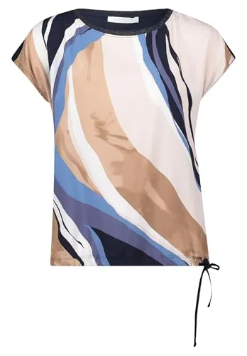 Betty & Co Casual-Shirt Damen Baumwolle weiß gemustert - Rundhalsshirts mit modernem grafischen Druck und angenehmem Tragekomfort, perfekt für entspannte Tage und modische Casual-Outfits.