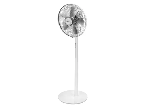 Unold Standventilator Silverline 86820 - Standventilator mit 3 Geschwindigkeitsstufen, ideal für erfrischende Luftzirkulation im Sommer, elegantes Design in Weiß.
