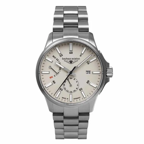 Bauhaus Chronograph Titan DJ-0084637 für Herren - Chronograph mit hochwertigem Titan-Gehäuse und Saphirglas, wasserdicht bis 10 bar – ideal für stilbewusste Herren, die Wert auf Leichtigkeit und Stabilität legen.