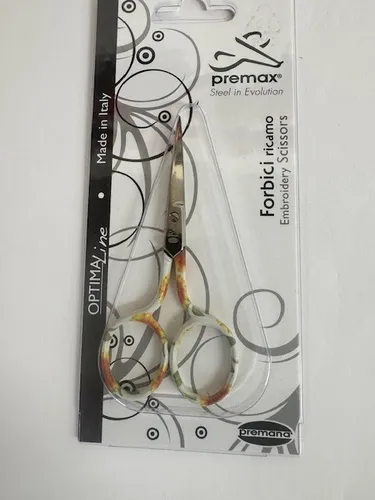 Premax Stickschere  9 cm - rostfrei - Bunte Griffe - Sonnenblumen Muster