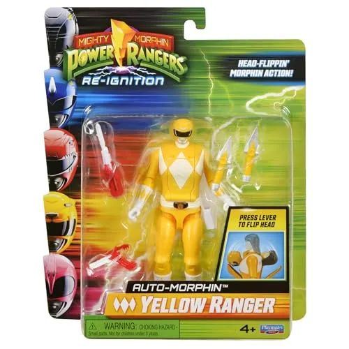 Power Rangers Mighty Morphin Auto-Morphin Yellow Ranger Actionfigur