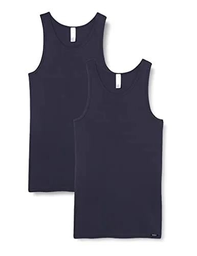 SKINY Herren Unterhemden 2er Pack - Ärmeloses Tank Top aus Baumwolle - Herrenunterhemden im praktischen Doppelpack, ideal unter figurbetonter Kleidung. Aus 100% Baumwolle, pflegeleicht und strapazierfähig.