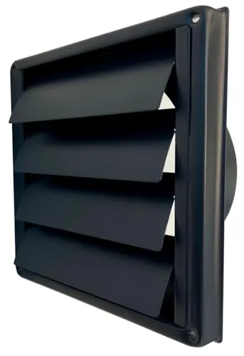 Überdruck Abluftgitter LG-5012 BL DIN 125 Schwarz Lüftungsgitter