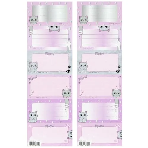 KATZEN Notizbuchaufkleber, Schulbuch Namensaufkleber, Selbstklebende Aufkleber SET 12 STICKERS (Kätzchen)