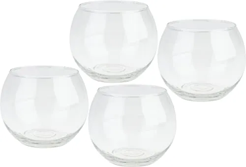 VBS 4er-Pack Teelichtglas BOWL 10,5x8,5cm klarglas Teelichthalter Kerzenhalter Windlicht