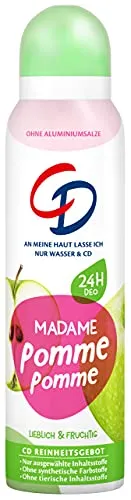 CD Deo-Spray 'Madame Pomme Pomme', 150 ml, Deodorant ohne Aluminiumsalze, mit frischem Duft nach Apfel & Salbei, lang anhaltender Schutz für 24 h, für empfindliche Haut geeignet, vegan