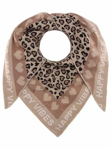 Modetuch ZWILLINGSHERZ – Damen Tuch mit Leomuster, beige in beige von Zwillingsherz
