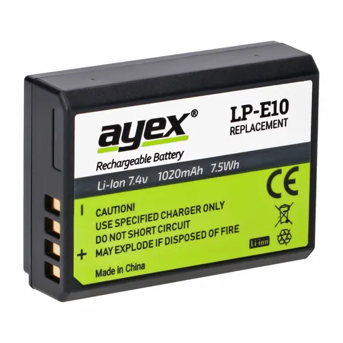 ayex LP-E10 Akku für zB Canon EOS 1100D 1200D 1300D Rebel T3 Kiss X50