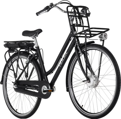 E-Citybike 28'' Adore Cantaloupe - Schwarz - Ideal für Pendler und Wochenendabenteurer: Das Cantaloupe E-Citybike kombiniert einen leistungsstarken Akku mit modernem Design. Genießen Sie eine Reichweite von bis zu 80 km und eine einfache Handhabung durch die 3-Gang-Nabenschaltung.