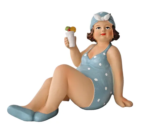 Frau im Badeanzug Mollige Dicke Dame Lady Rubens Deko Retro Skulptur Figur