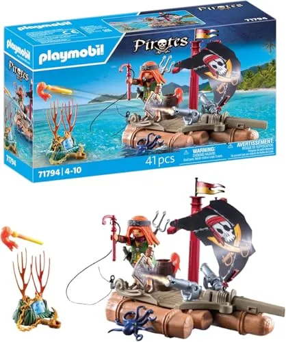PLAYMOBIL | Pirates | Schatzbergung auf Piratenfloß | Piratenspielzeug | Piratenfigur | Spielzeug für Kinder ab 4 Jahren | 71794