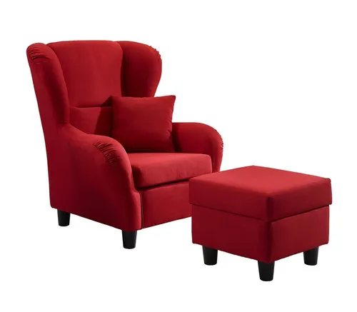 luma-home Ohrensessel 18002 mit Hocker und Zierkissen von luma-home