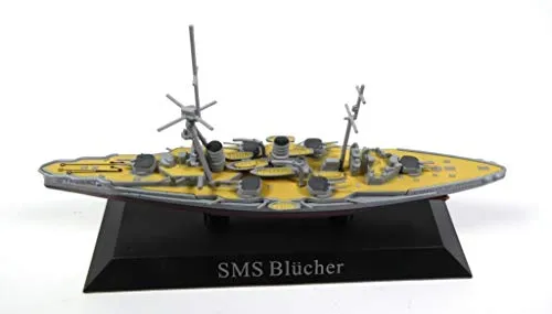 DeAgostini Metallisches Schiffmodell 'Blücher' 1908, Grau und Weiß, Maßstab 1:1250, 15-20 cm, Zuhause, Boden, Realistisch, Metall