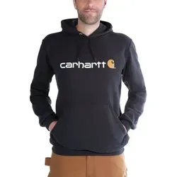 Carhartt Herren Sweatshirt mit Logo-Grafik, Schwarz, XS - Kapuzenpullover für Herren, weites Design für optimalen Komfort und zwei praktische Handwärmer-Taschen.