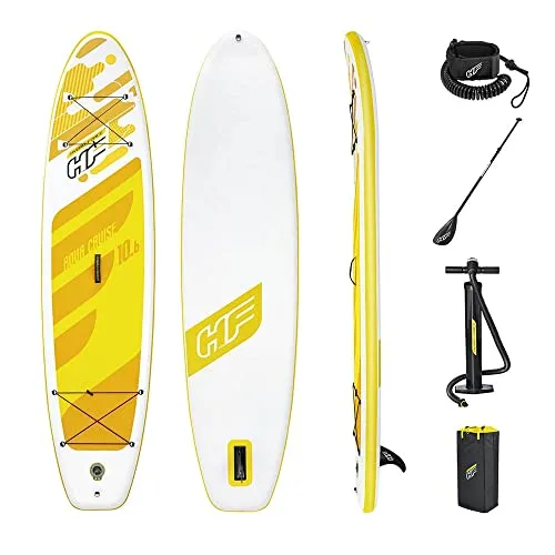 Bestway Hydro-Force™ SUP Touring Board-Set Aqua Cruise - Aufblasbares Touring-SUP (320 x 76 x 12 cm) mit praktischem Tragegriff, ideal für lange Fahrten. Inklusive Paddel, Handpumpe und Deluxe-Rucksack für maximalen Komfort.