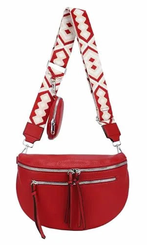 ITALYSHOP24 Schultertasche Damen in rot von ITALYSHOP24