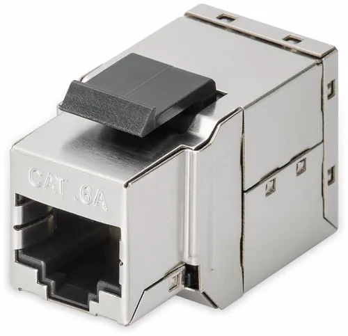 Goobay Keystone Modul RJ45 Kupplung/Verbinder CAT 6A, STP - 14,7 mm Breite, 2x RJ45-Buchse (8P8C)
