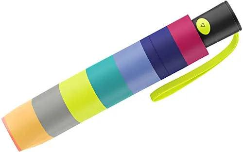 Benetton Taschenschirm Mini Automatik Multistripe - Lime Punch