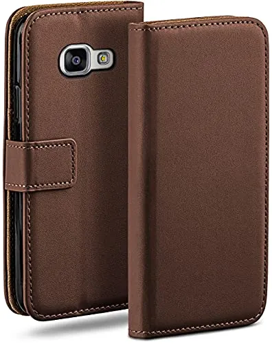 moex für Samsung Galaxy A3 (2016) Hülle mit Kartenfach, Handyhülle klappbar 360 Grad Schutzhülle, PU Leder Handytasche Samsung Galaxy A3 (2016) Klapphülle Flip Case, Dunkelbraun