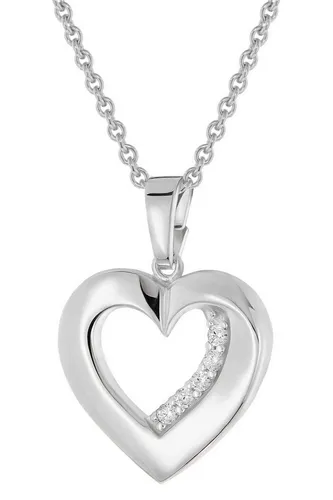 trendor Kette mit Anhänger Damen-Herz 925 Silber Rhodiniert