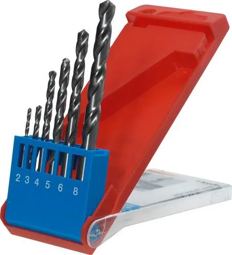 kwb 205540 HSS Metall-Spiralbohrer-Set 6-teilig - Bohrer-Bits mit präzisen Durchmessern von 2 mm bis 8 mm, ideal für vielseitige Anwendungen in Metallbearbeitung und Heimwerkerprojekten.