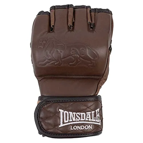 Lonsdale Vintage MMA Gloves S/M - Hochwertige Leder Boxhandschuhe in Vintage Braun, ideal für MMA-Training und Wettkämpfe mit optimalem Schutz und Komfort.