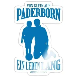 Spreadshirt Von Klein Auf Paderborn Fußball Fans Sticker Aufkleber, 10 x 10 cm, Weiß glänzend - Weiß