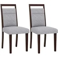Costway Esszimmerstühle 2er Set Modern Grau - Bequeme, gepolsterte Esszimmerstühle aus Gummibaumholz mit ergonomischer Rückenlehne für optimalen Komfort. Ideal für Küche und Esszimmer, bringen sie modernen Charme in Ihr Zuhause.