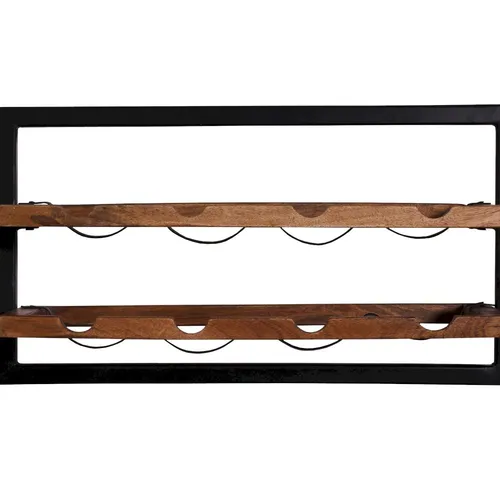 SIT Möbel Wandweinregal aus Mangoholz mit Altmetall in schwarz von SIT