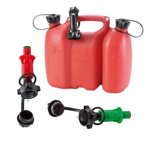 Kombikanister rot 3+1,5 L 2x Sicherheitseinfüllsystem +Ausgiesser Doppelkanister