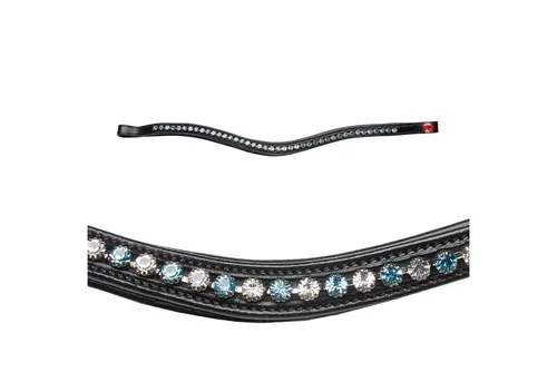 Kieffer Pferdestirnriemen Crystal Topaz für Warmblut in schwarz von Kieffer