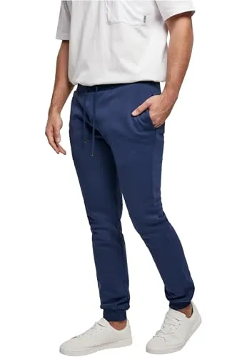 URBAN CLASSICS Herren Organic Basic Sweatpants - Bequeme Jogginghose aus 100% Baumwolle, ideal für Freizeit und Sport, in klassischem dunkelblau, Größe S