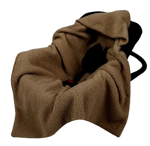 Babylux Einschlagdecke Bouclé 80x80 cm – Kuschelige Babydecke mit Kapuze für Autositz, Babyschale & Kinderwagen - Kuschelige Einschlagdecke aus weichem Bouclé-Stoff, ideal für Herbst und Winter. Mit Gurtschlitzen für universellen Einsatz und Kapuze für zusätzlichen Schutz. Pflegeleicht und robust, perfekt für unterwegs.