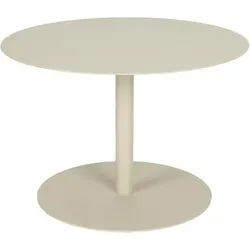Zuiver Runde Metall-Schreibtisch 60 cm in Beige - Eleganter runder Schreibtisch aus rostfreiem Metall, ideal für drinnen und draußen. Mit mattem Finish und schickem Design, perfekt für entspannte Stunden im Freien.