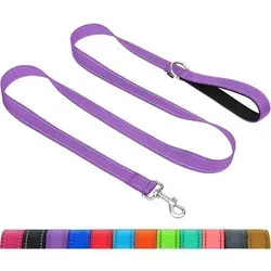 Hundeleine mit gepolstertem Griff 1.8 m x 2.5 cm in Lila - Diese Hundeleine mit gepolstertem Griff (1.8 m x 2.5 cm, Lila) bietet Komfort und Kontrolle. Mit reflektierenden Nähten und einem 360°-Drehhaken ist sie ideal für sichere Spaziergänge bei Tag und Nacht.